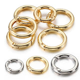 Spring Clasp Keychain Ring Openable Round Carabiner Hook Buckle Bag Chain DIY