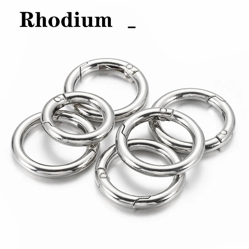 Spring Clasp Keychain Ring Openable Round Carabiner Hook Buckle Bag Chain DIY