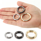 Spring Clasp Keychain Ring Openable Round Carabiner Hook Buckle Bag Chain DIY