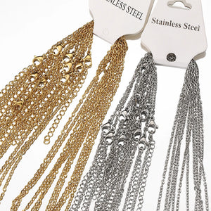10pcs Stainless Steel O Shape Chain with Lobster Clasps Necklace Chains
