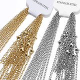 Stainless Steel O Shape Necklace Chains for DIY Jewelry Making, 10pcs/5pcs