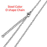 Stainless Steel O Shape Necklace Chains for DIY Jewelry Making, 10pcs/5pcs