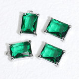 10pcs Zircon Pendants Green Crystal Charms Beads for Jewelry Making DIY