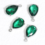 10pcs Zircon Pendants Green Crystal Charms Beads for Jewelry Making DIY