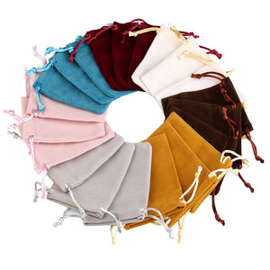 10pcs Velvet Jewelry Bags Mini Small Gift Pouches Drawstring