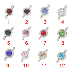 10pcs 6.5mm Birthstone Pendants Stainless Steel Charms for Jewelry Making