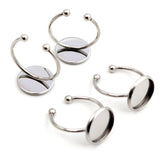 10pcs Adjustable Stainless Steel Plated Ring Settings Blank Base