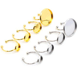 10pcs Adjustable Stainless Steel Plated Ring Settings Blank Base