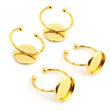 10pcs Adjustable Stainless Steel Plated Ring Settings Blank Base
