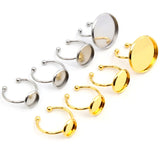 10pcs Adjustable Stainless Steel Plated Ring Settings Blank Base