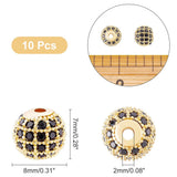 10pcs Brass CZ Beads for DIY Jewelry Making