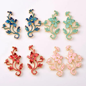 10pcs Metal Alloy Glaze Flowers Retro Bride Headwear Jewelry DIY Accessories