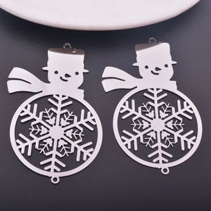 10pcs Snowman Connector Charms Rhodium Plated Jewelry Pendant