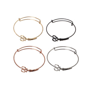 10pcs Adjustable Size Scissors Bangles for DIY Jewelry Making