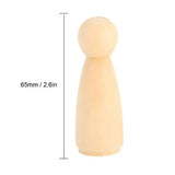 10pcs 65mm DIY Painting Wooden Children Figure Toy Craft Wood Female Doll Bodies