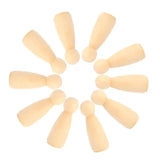 10pcs 65mm DIY Painting Wooden Children Figure Toy Craft Wood Female Doll Bodies