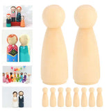 10pcs 65mm DIY Painting Wooden Children Figure Toy Craft Wood Female Doll Bodies