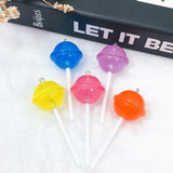 10pcs Resin Candy Lollipop Pendant for DIY Necklace Keychain