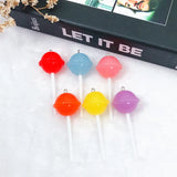 10pcs Resin Candy Lollipop Pendant for DIY Necklace Keychain