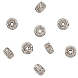 10pcs Stainless Steel Crystal Spacer Beads Rhinestone Rondelle Disc