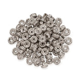 10pcs Stainless Steel Crystal Spacer Beads Rhinestone Rondelle Disc