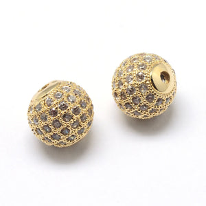 10pcs CZ Disco Ball Brass Beads for DIY Jewelry Making