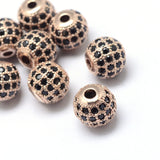 10pcs CZ Disco Ball Brass Beads for DIY Jewelry Making