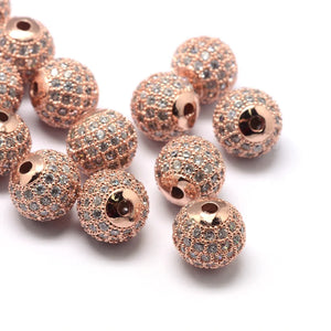 10pcs CZ Disco Ball Brass Beads for DIY Jewelry Making