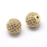 10pcs CZ Disco Ball Brass Beads for DIY Jewelry Making