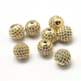 10pcs CZ Disco Ball Brass Beads for DIY Jewelry Making