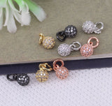 10pcs 6mm Copper Pave CZ Round Charms For Jewelry Making