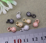 10pcs 6mm Copper Pave CZ Round Charms For Jewelry Making