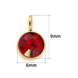 10pcs 6mm Stainless Steel Birthstones Charms Pendants for Jewelry Making