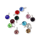 10pcs 6mm Stainless Steel Birthstones Charms Pendants for Jewelry Making