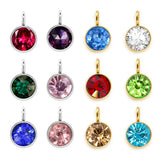 10pcs 6mm Stainless Steel Birthstones Charms Pendants for Jewelry Making