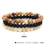10pcs 6mm Purple Agates Tigers Eye Stone Bracelet for Women