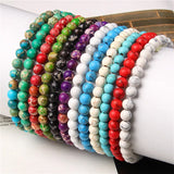 10pcs 6mm Purple Agates Tigers Eye Stone Bracelet for Women