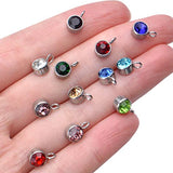 10pcs 6mm Birthstone Rhinestone Charms Pendant for Jewelry Making