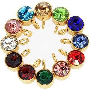 10pcs 6mm Birthstone Rhinestone Charms Pendant for Jewelry Making