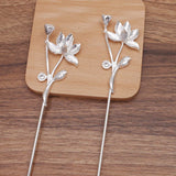 10pcs Flowers Hair Sticks Metal Brass Hairpin Bridal Headdress DIY Accessories
