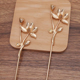 10pcs Flowers Hair Sticks Metal Brass Hairpin Bridal Headdress DIY Accessories