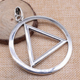 10pcs Large Circular Triangle Charms Antique Silver Jewelry Findings