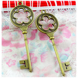 10pcs Vintage Key Pendants Charm Antique Bronze Plated Retro Key Pendant