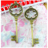 10pcs Vintage Key Pendants Charm Antique Bronze Plated Retro Key Pendant