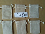 10pcs Jute Drawstring Jewelry Pouch Bags for Women Small Linen Display Sack