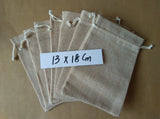 10pcs Jute Drawstring Jewelry Pouch Bags for Women Small Linen Display Sack