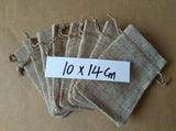 10pcs Jute Drawstring Jewelry Pouch Bags for Women Small Linen Display Sack