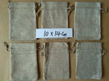 10pcs Jute Drawstring Jewelry Pouch Bags for Women Small Linen Display Sack