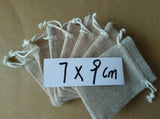 10pcs Jute Drawstring Jewelry Pouch Bags for Women Small Linen Display Sack