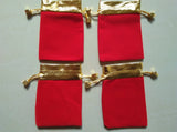 10pcs Velvet Drawstring Pouch Gift Bags Black/Red